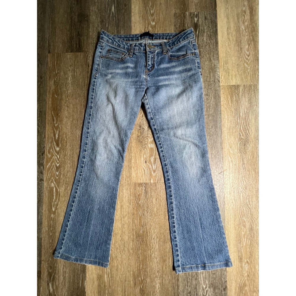 Kenneth Cole Bootcut Jeans Womens 6 Blue Medium Wash Low Rise Stretch Denim